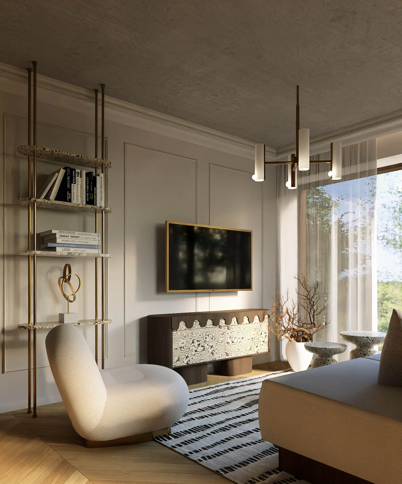 Elegancki salon — widok wnętrza
