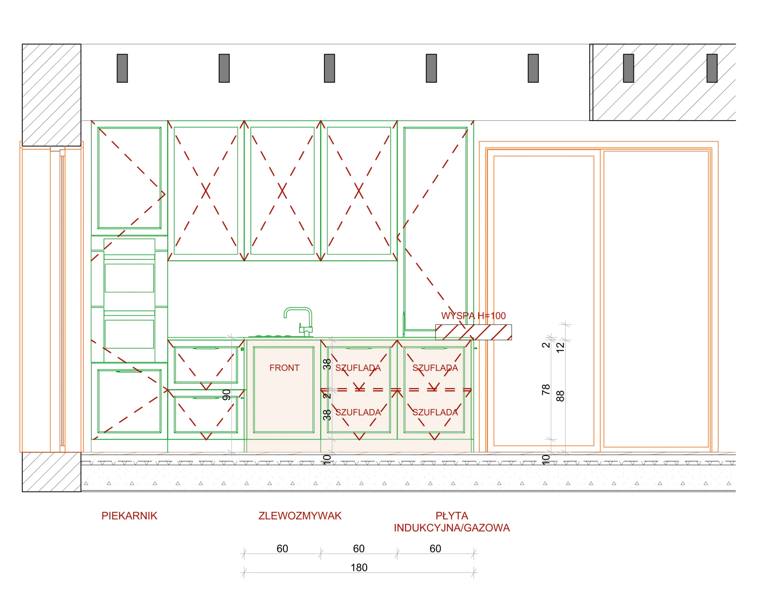 Kuchnia — ujęcie projektu MK Studio