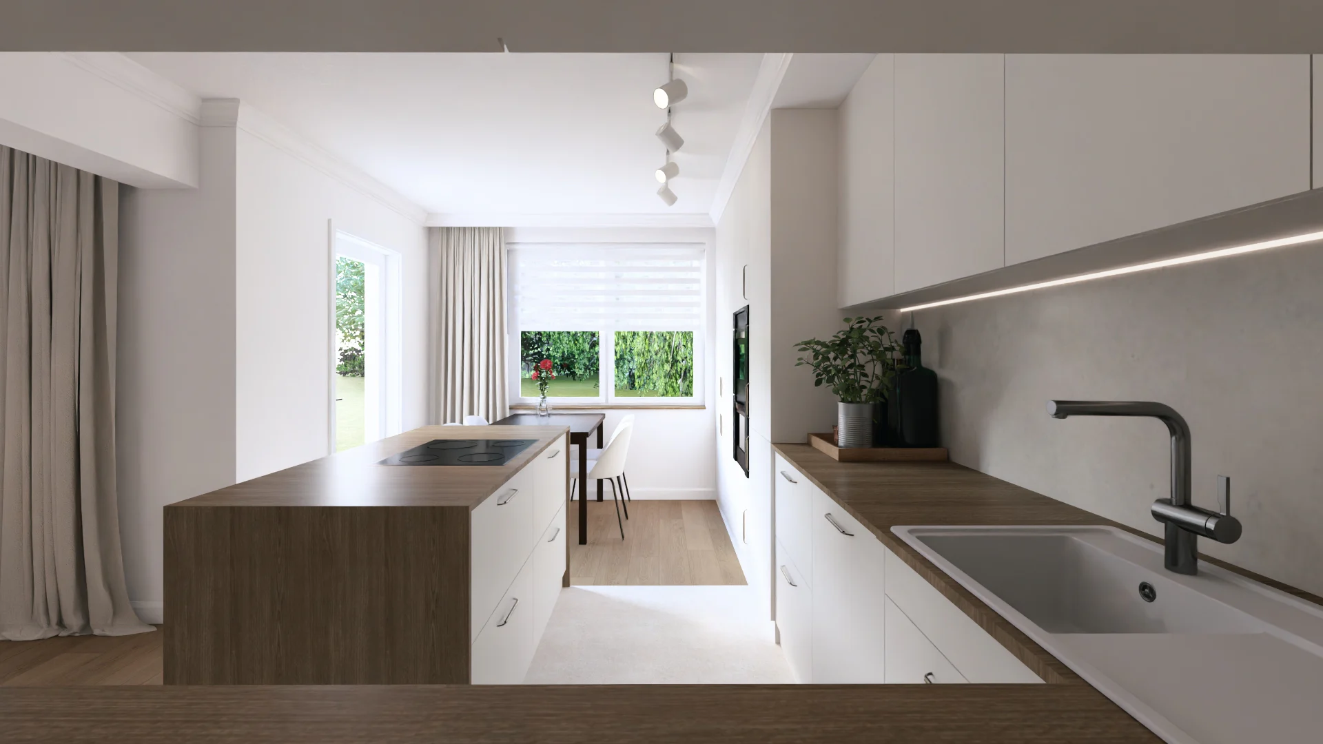 Salon, jadalnia i kuchnia — detal projektu MK Studio