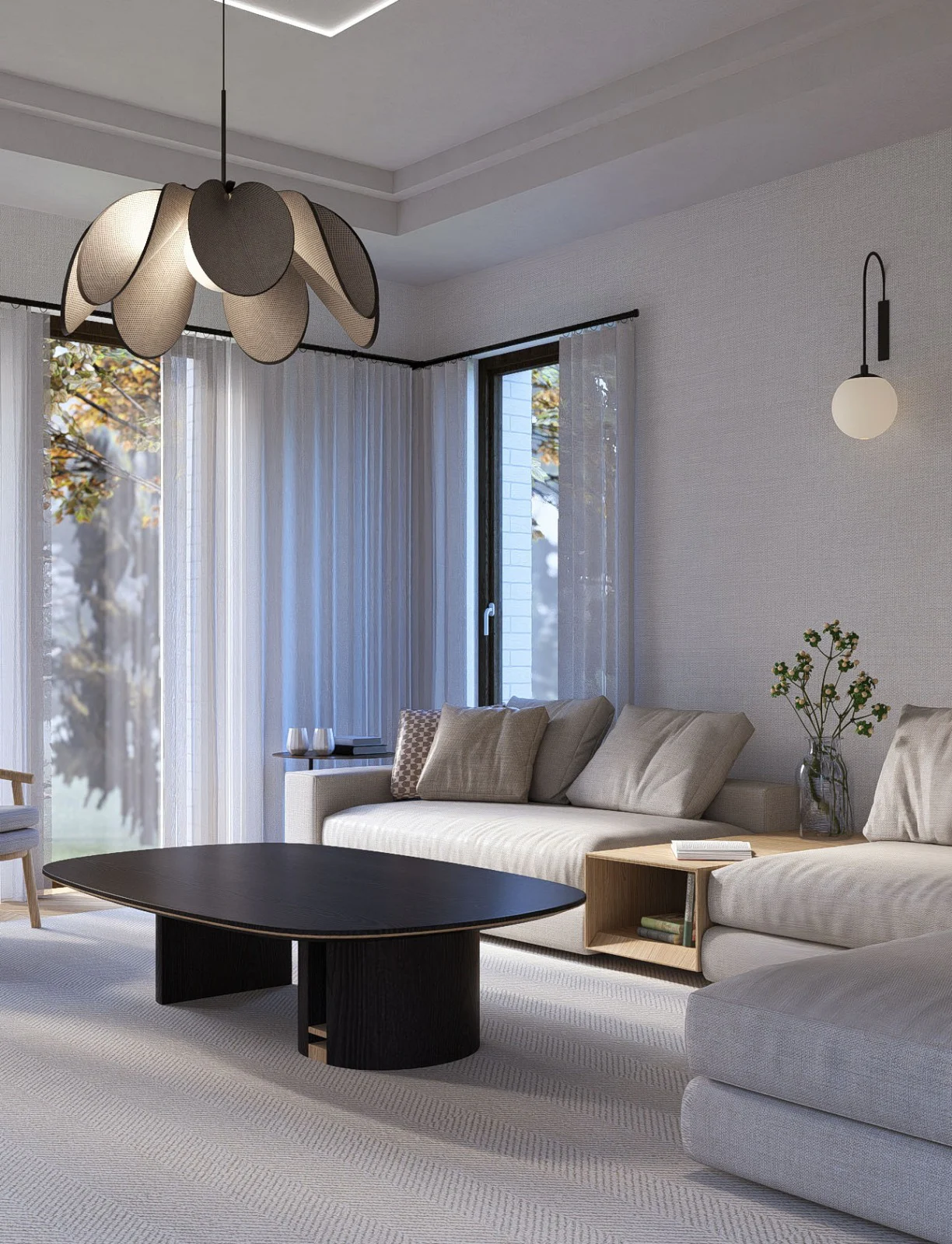 Elegancki salon z aneksem — ujęcie projektu MK Studio