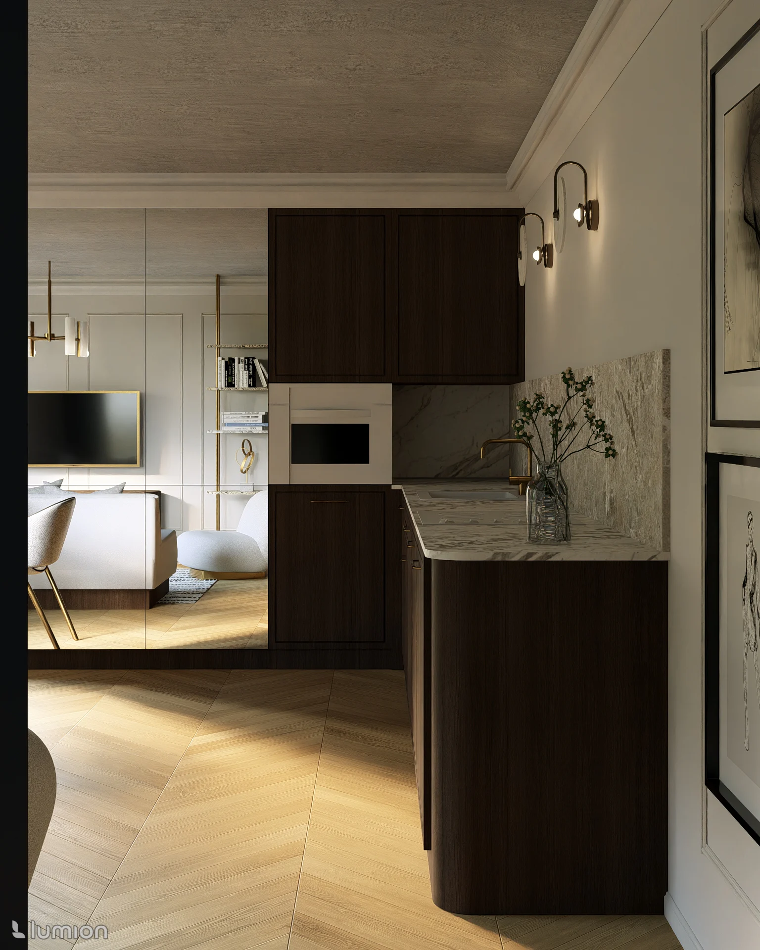 Elegancki salon — ujęcie projektu MK Studio