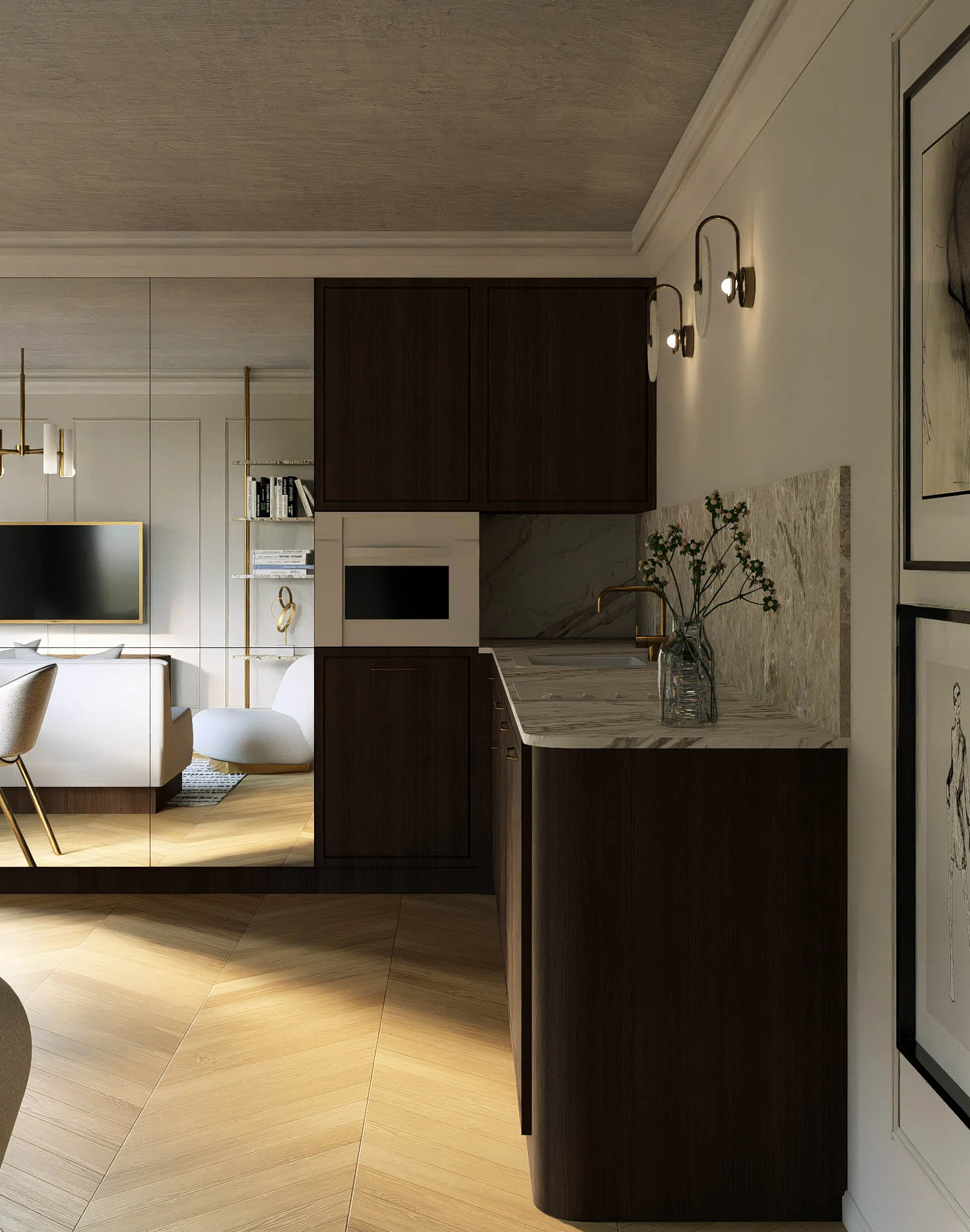 Elegancki salon — ujęcie projektu MK Studio
