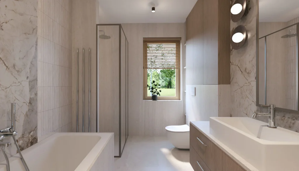 Łazienka Patagonia — projekt wnętrza MK Studio