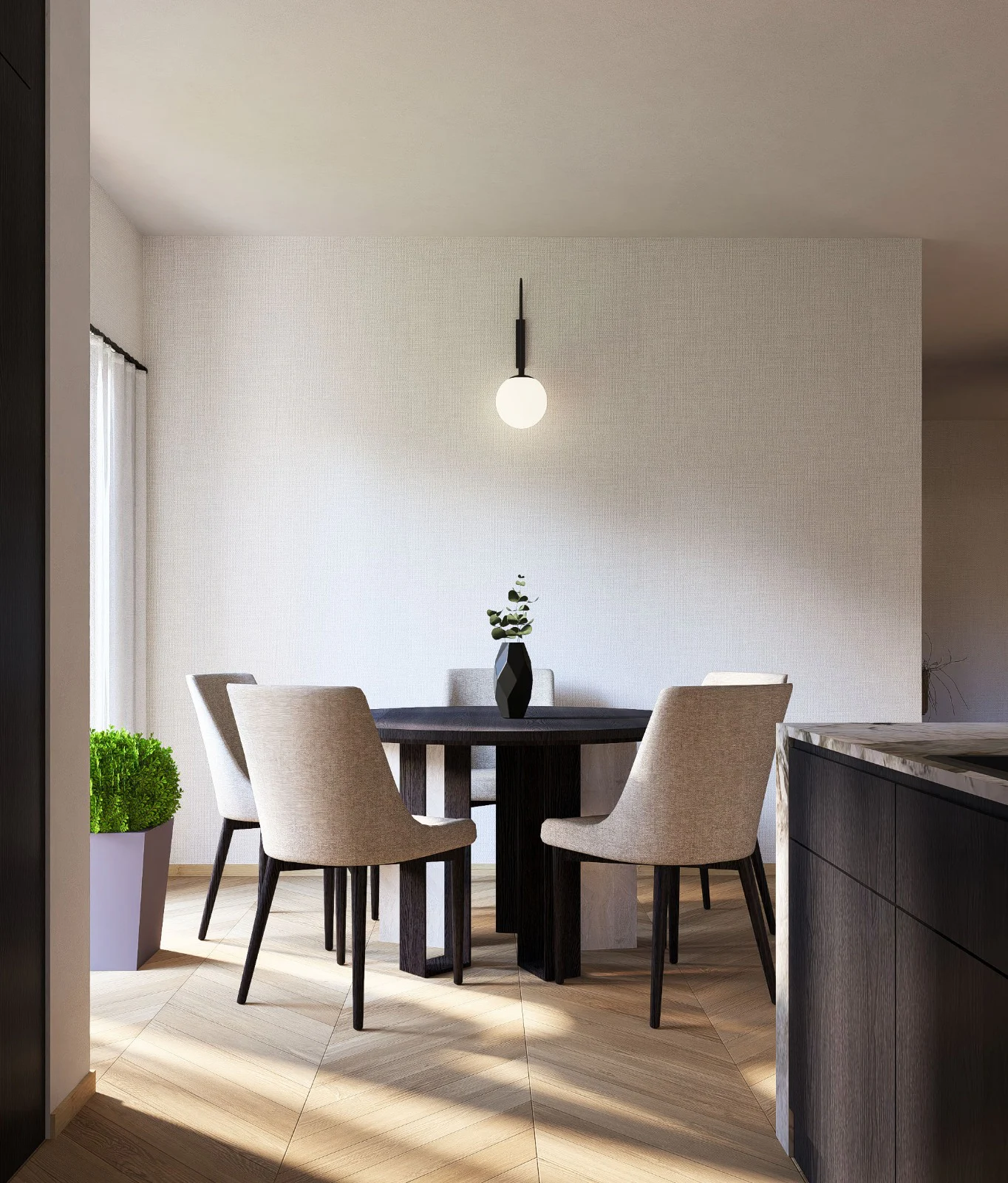 Elegancki salon z aneksem — ujęcie projektu MK Studio